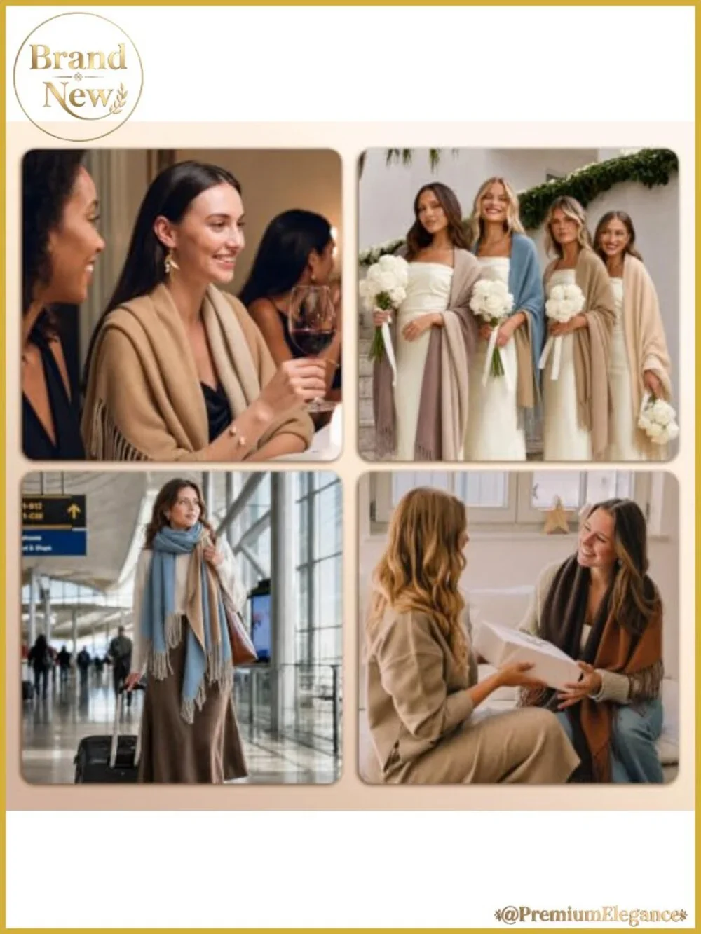 Pashmina Shawl Wrap Large Blanket Scarf for Evening Dress